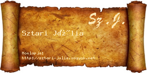 Sztari Júlia névjegykártya