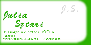 julia sztari business card